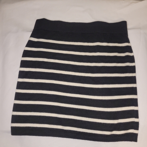 Loft Outlet Wool Blend Striped Cozy Mini Skirt sz L Petite - Picture 1 of 7